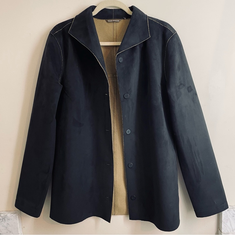 Nicole Edwards Washable Suede Black Jacket womens size L